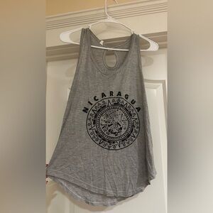 Nicaragua Gray Sleeveless Graphic Top